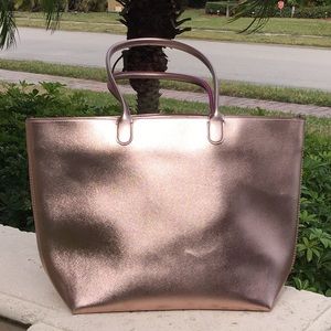 Large rose gold tote